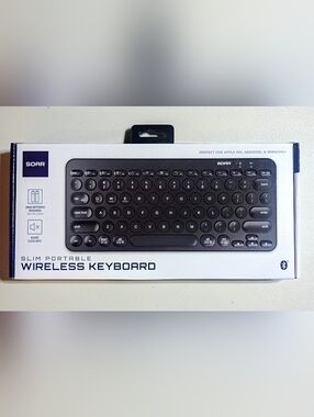 Slim Portable Wireless Keyboard - Black